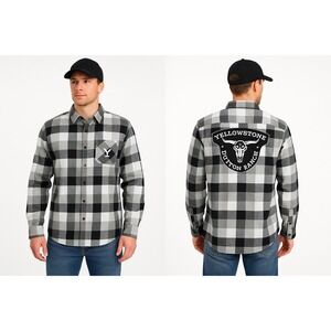 NWOT Yellowstone Dutton Ranch Flannel Shirt Buffalo Plaid‎ Western  Mens Large